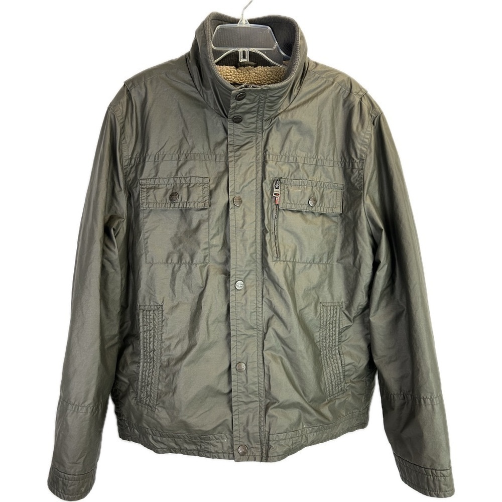 Levi’s Olive Green Fleece Lined Men’s Windbreaker Mid-weight Jacket Size XL
